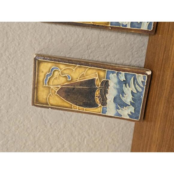 Rare, Antique Royal Delft Hand-painted Cloisonne Tiles - Picture 3 of 6